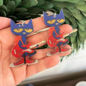 Brand new Pete the cat book inspired acrylic dangle earrings